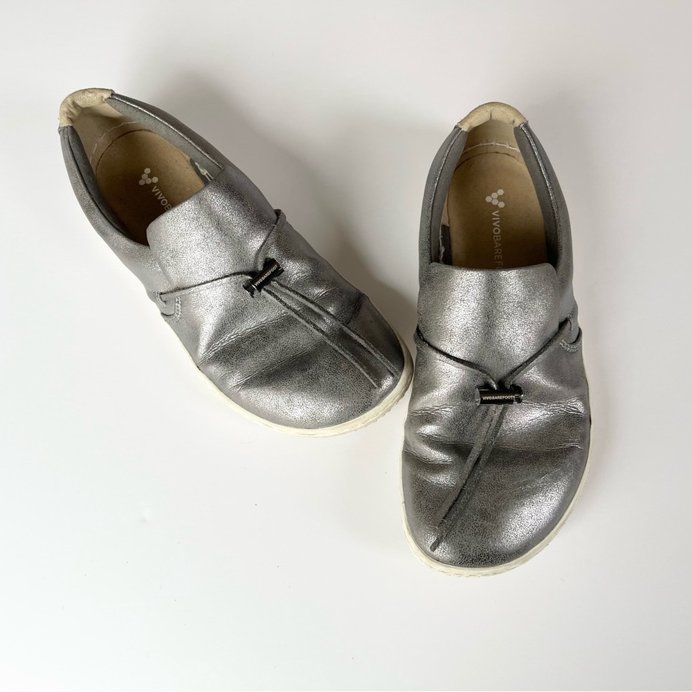 VIVOBAREFOOT Ra Slip On Women’s Silver metallic pewter vegan leather